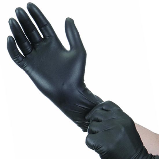 Picture of NITRILE GLOVES 100PCS PACKAGE BLACK/POWDER FREE