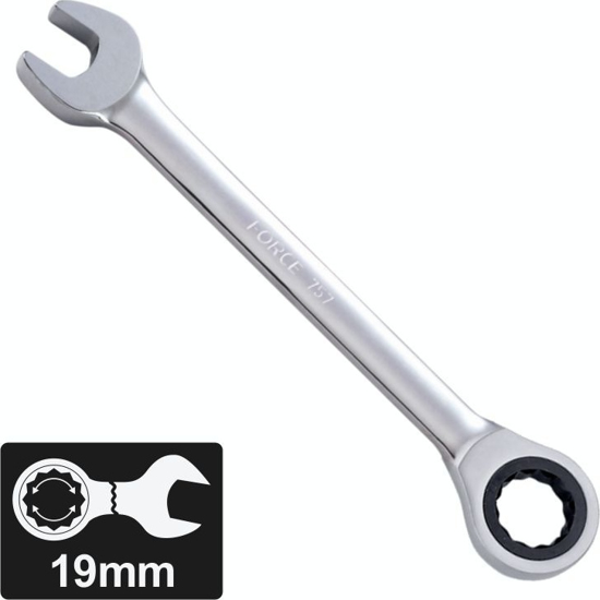 Picture of COMBINATION RACHET WRENCH 19mm FORCE