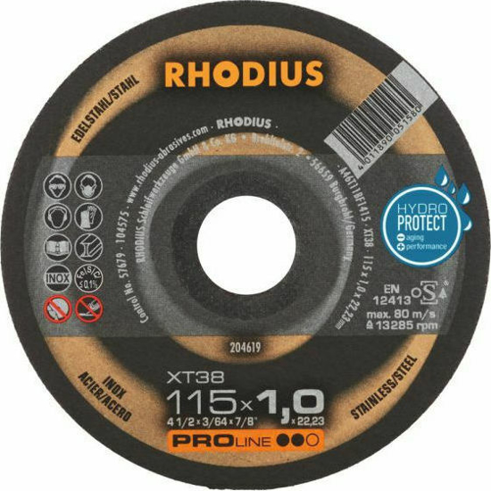 Picture of RHODIOUS ANGLE GRINDER DISCS ΙΝΟΧ Φ115Χ1mm